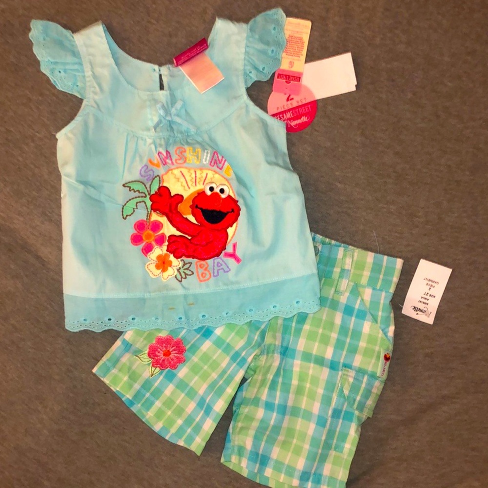 NWT Girl’s SESAME STREET BY Nannette 2 Piece Outfit Set Size 2T